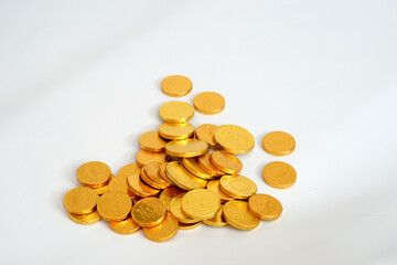 Monete di cioccolato. Dolci regali natalizi