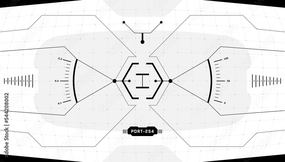 Poster vr hud digital futuristic interface cyberpunk screen. sci-fi virtual technology head up display targ