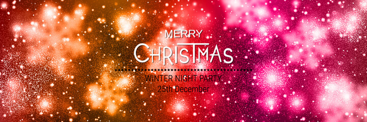 Christmas and New Year banner, party invitation card, booklet, horizontal flyer, coupon, gift voucher vector design template