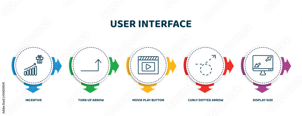 Aufkleber editable thin line icons with infographic template. infographic for user interface concept. included