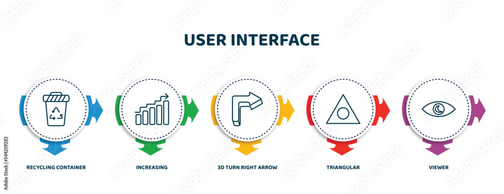 Aufkleber editable thin line icons with infographic template. infographic for user interface concept. included