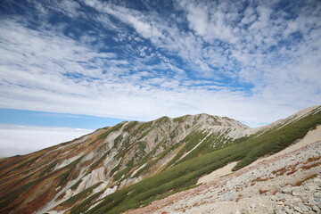 mountain landscape in autumn in Tateyama, Toyama, Japan