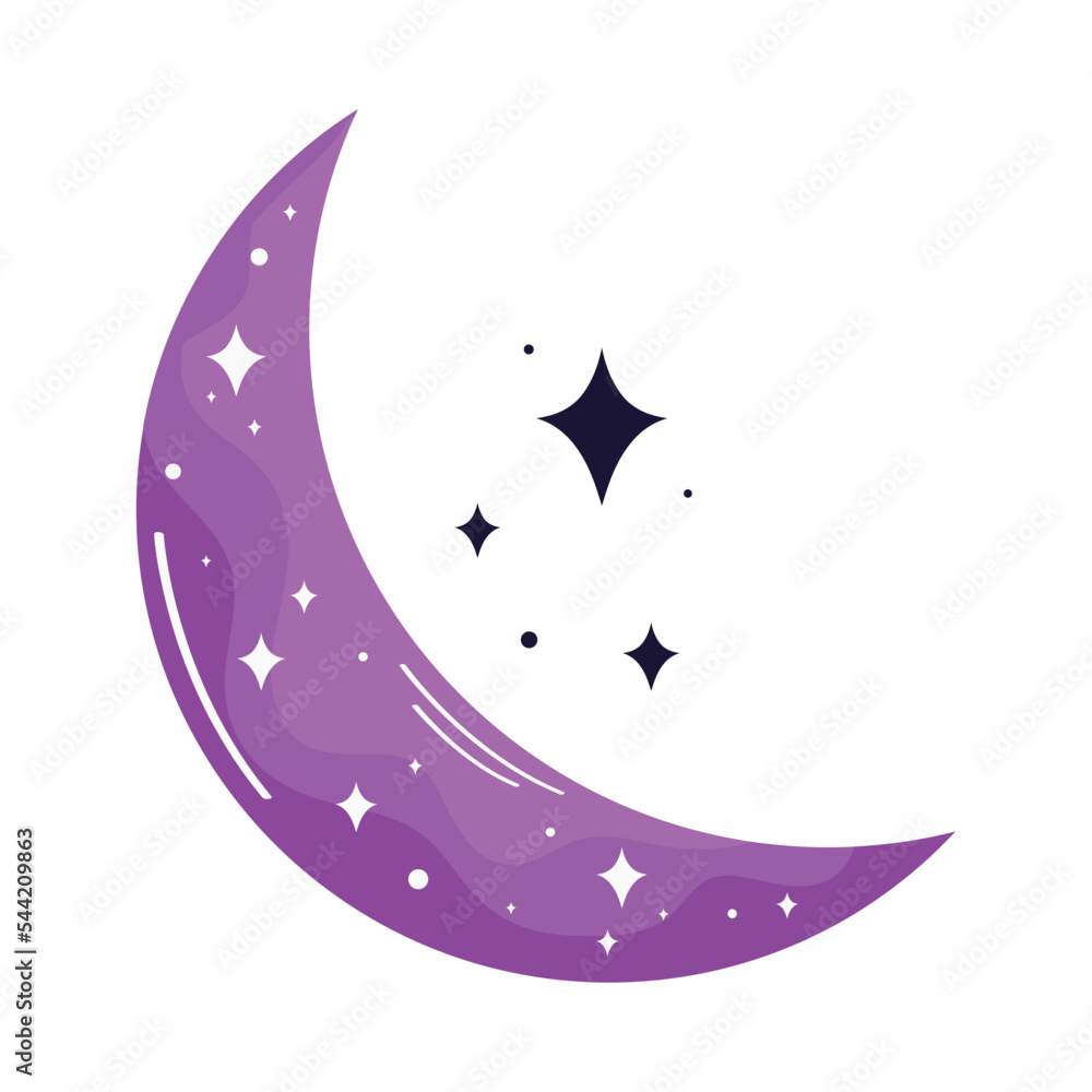 Wall mural purple crescent moon