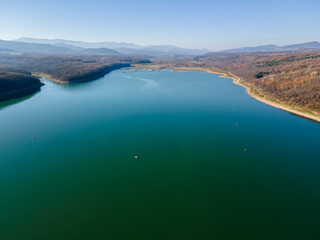 Aerial view of Ogosta Reservoir, Bulgaria