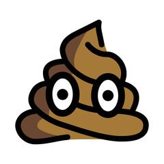 Pile of Poo flat vector icon. A swirl of brown poop sign design.