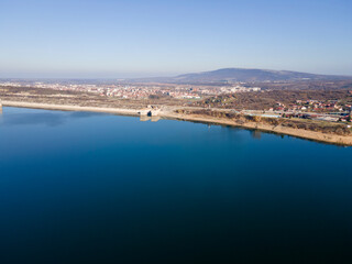 Fototapeta na wymiar Aerial view of Ogosta Reservoir, Bulgaria