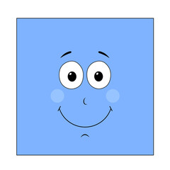 cartoon geometric shapes. cute cartoon image of a square