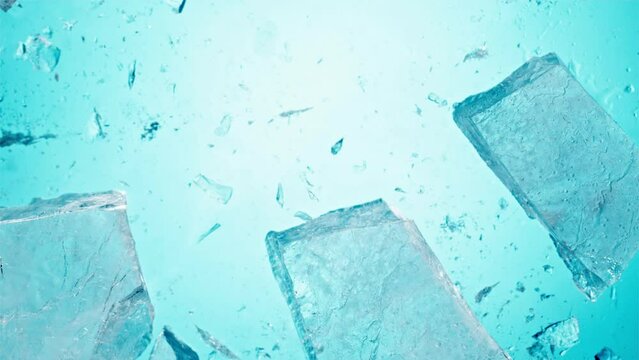 Super Slow Motion Shot of Ice Breaking at 1000 fps.