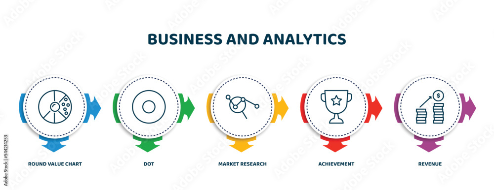 Poster editable thin line icons with infographic template. infographic for business and analytics concept. 