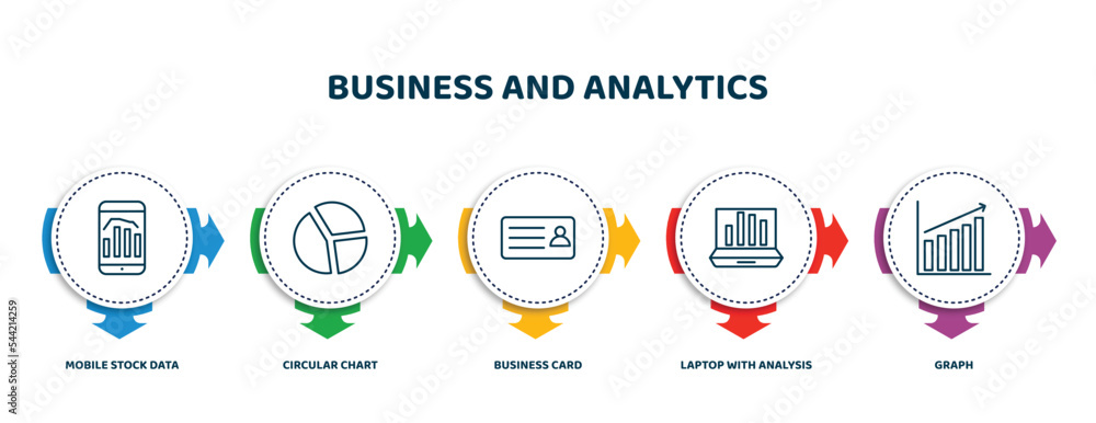 Poster editable thin line icons with infographic template. infographic for business and analytics concept. 