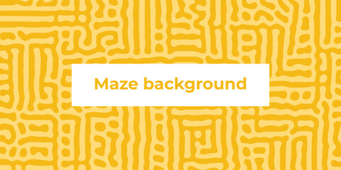 Abstract vector yellow maze background