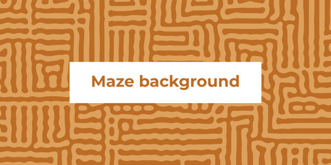 Abstract vector brown maze background