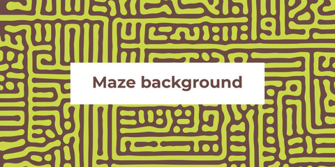 Abstract vector brown-green maze background