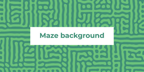 Abstract vector green maze background