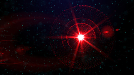 Obraz premium Digital red planet of Earth, 3D animation