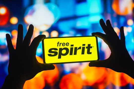 November 7, 2022, Brazil. In this photo illustration, the Free Spirit logo is displayed on a smartphone screen.