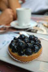 delicious cake with blueberries