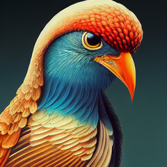 portraits of especially intense birds (illustrations)