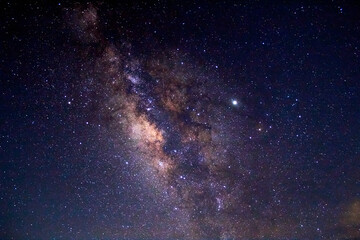 milky way in dark sky of zimapan hidalgo, scorpio constellation, 