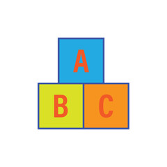 ABC block children toy icon logo design template vector isolated illustration