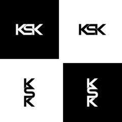 ksk letter initial monogram logo design set