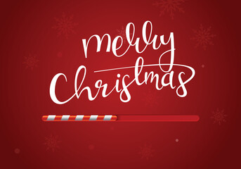 Merry Christmas with a loading bar. Holiday vector illustration.