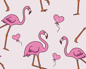 seamless pattern flamingo illustration background