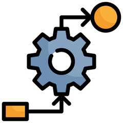 gear workflow business process strategy icon filled outline