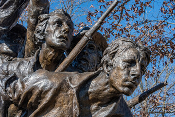 Fototapeta premium North Carolina Monument on an Autumn Day, Gettysburg National Military Park, Pennsylvania USA, Pennsylvania
