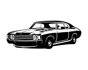 Obraz na płótnie Canvas american muscle car isolated on white background side view. best for badge, emblem, icon. vector illustration available in eps 10.