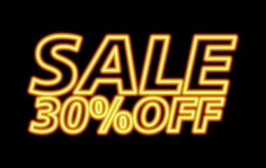 3D ILLUSTRATION, SALES NEON GOLD