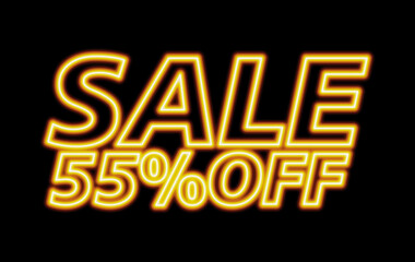 3D ILLUSTRATION, SALES NEON GOLD