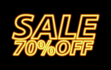 3D ILLUSTRATION, SALES NEON GOLD