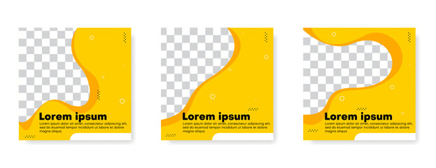 set of minimal square banner template. social media post design. vector illustration