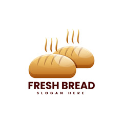 Vector Logo Illustration Bread Gradient Colorful Style.
