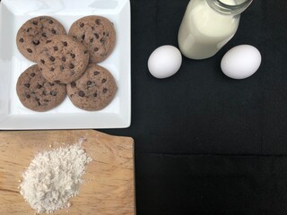 Artisan cookies with chocolate chips and toppings
