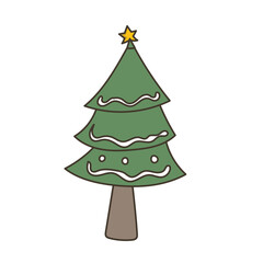 Cute tree Cartoon Christmas Element