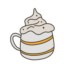 Cute coffee Cartoon Christmas Element