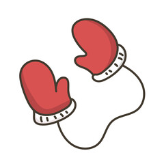 Cute glove Cartoon Christmas Element
