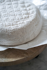 Farm french cheese Saint Paulin. French dessert cheese