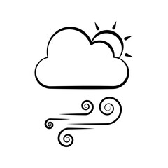 weather icon cloudy windy flat illustration weather vector icon suitable for web and apps