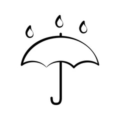 Umbrella with Rain vector image to be used in web applications, mobile applications and print media