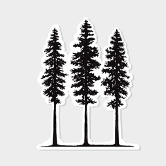 Fototapeta premium Pine tree sticker illustration