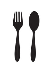 Fork and spoon vector isolated. Kitchen tools or Restaurant elements. 