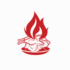 grilled chicken illustration, vector art.