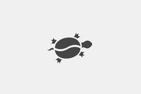 Illustration vector graphic of coffee bean and turtle