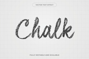 Editable text effect chalk style - obrazy, fototapety, plakaty