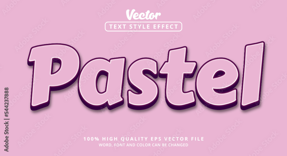 Poster editable text effect, pastel text with layered style and color pastel style modern style