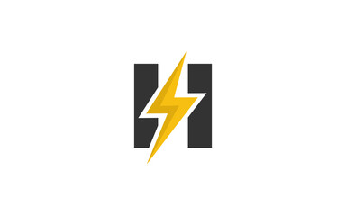 H logo energy vector for identity company. initial letter volt template vector illustration for your brand.