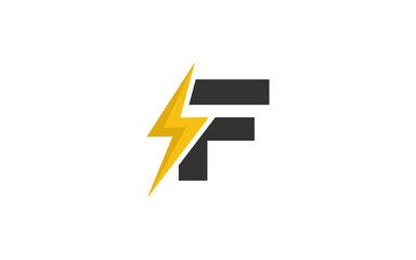 F logo energy vector for identity company. initial letter volt template vector illustration for your brand.